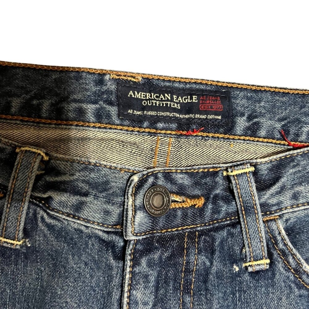 American Eagle Mens Jeans 29x30 Used Unhemmed Raw Edge 100% Cotton - Picture 7 of 16